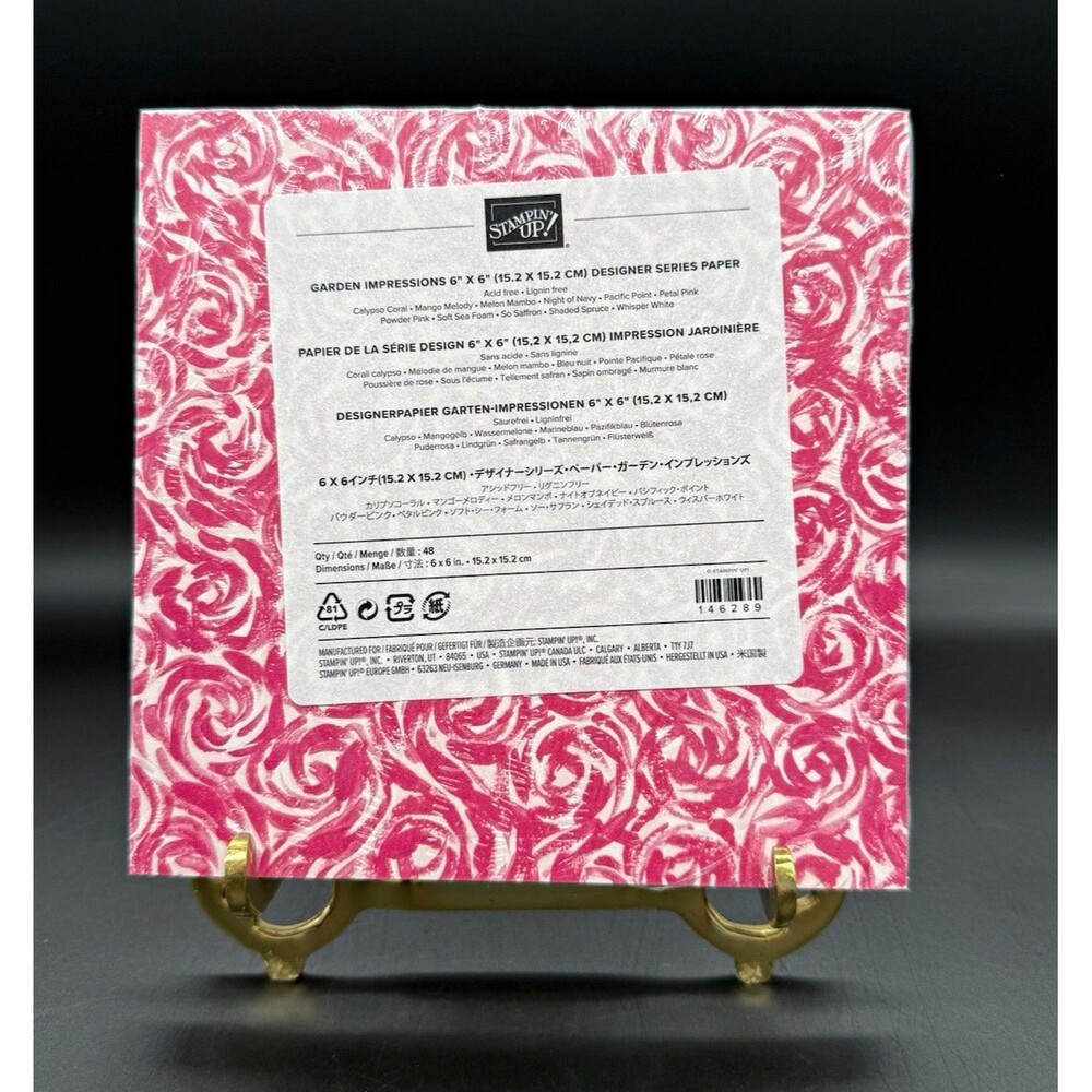 Stampin' Up! Garden Impressions Designer Series Paper 6" x 6" Floral 146289